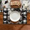Set of 4 Buffalo Plaid Gnome Pumpkin Halloween Placemats - 12x18 Inch (Black/Beige)